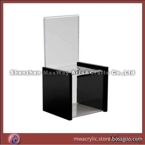 Square Black Multifunctional Acrylic/Lucite Display Case/Cabinet